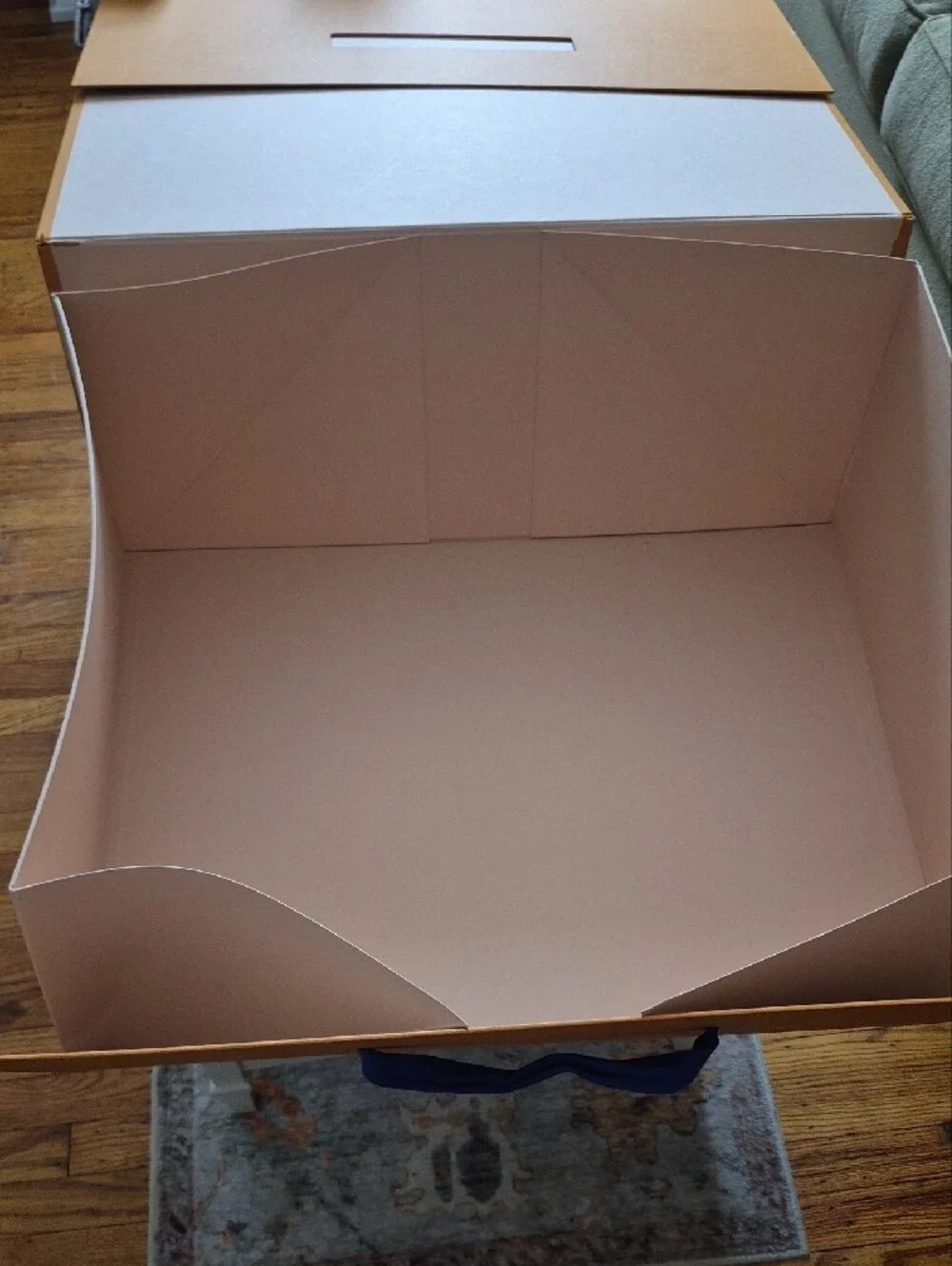 Louis Vuitton Orange Box with Blue Handle and Navy Logo